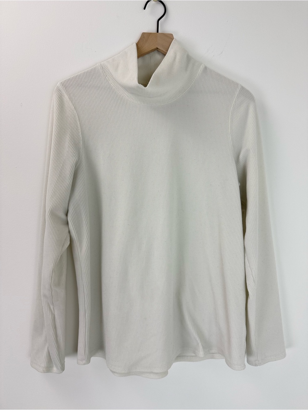 Zella Cream Waffle Knit Long Sleeve Top